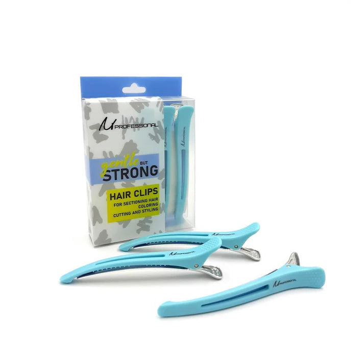 MProfessional hair clips with embedded silicone rubber 11.5 cm long, 6 pcs